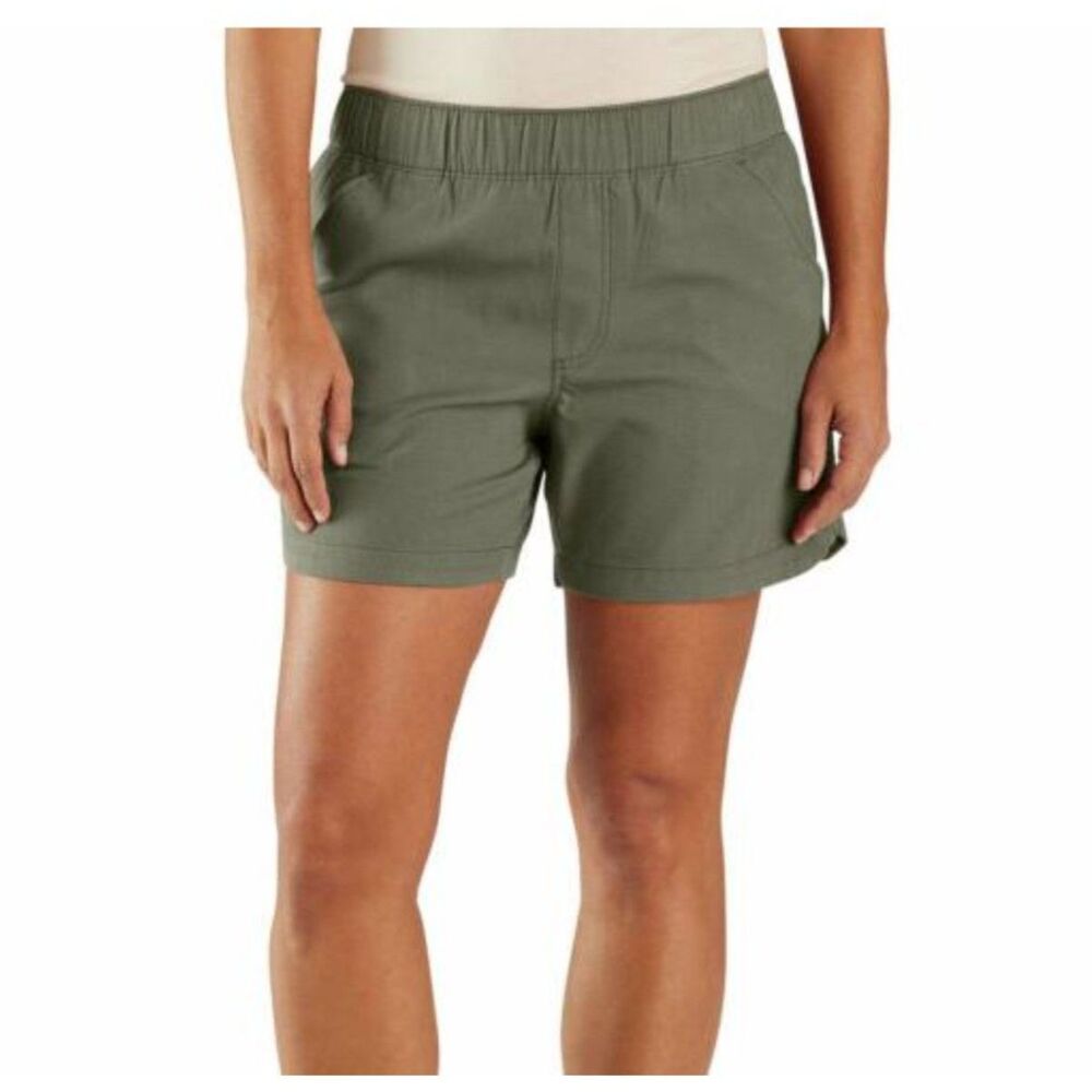 NEW Carhartt Womens XXL Relaxed Fit Rugged Flex Cuffed Work Shorts Olive Pull On